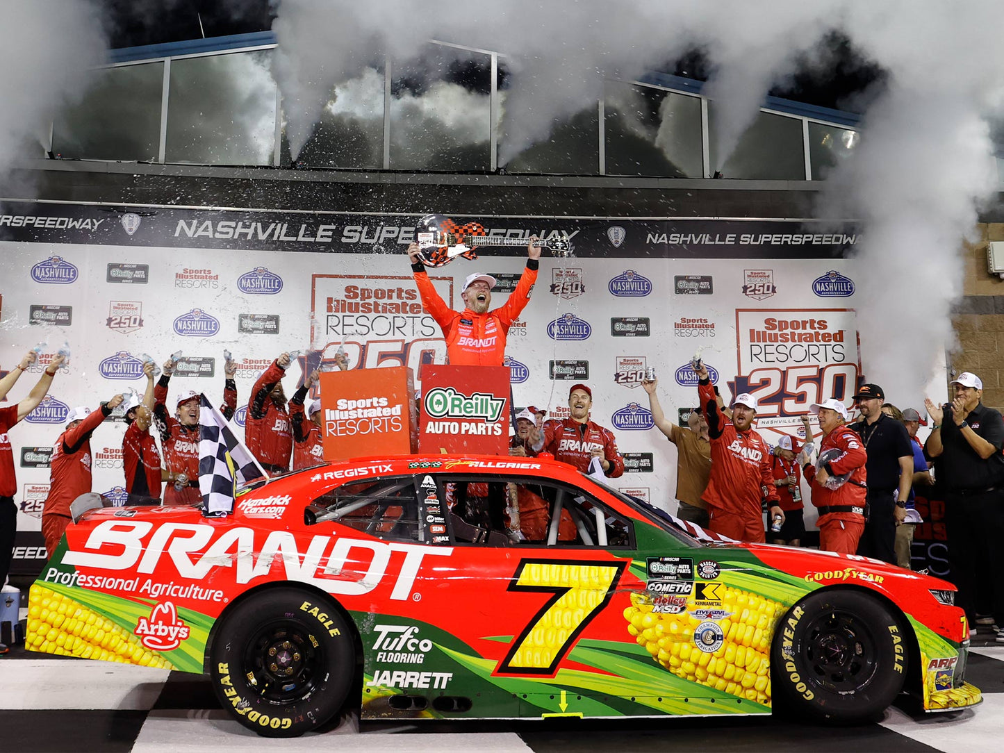 Justin Allgaier 2026 - #7 BRANDT (Nashville Raced Win) - 1:64 ARC Diecast
