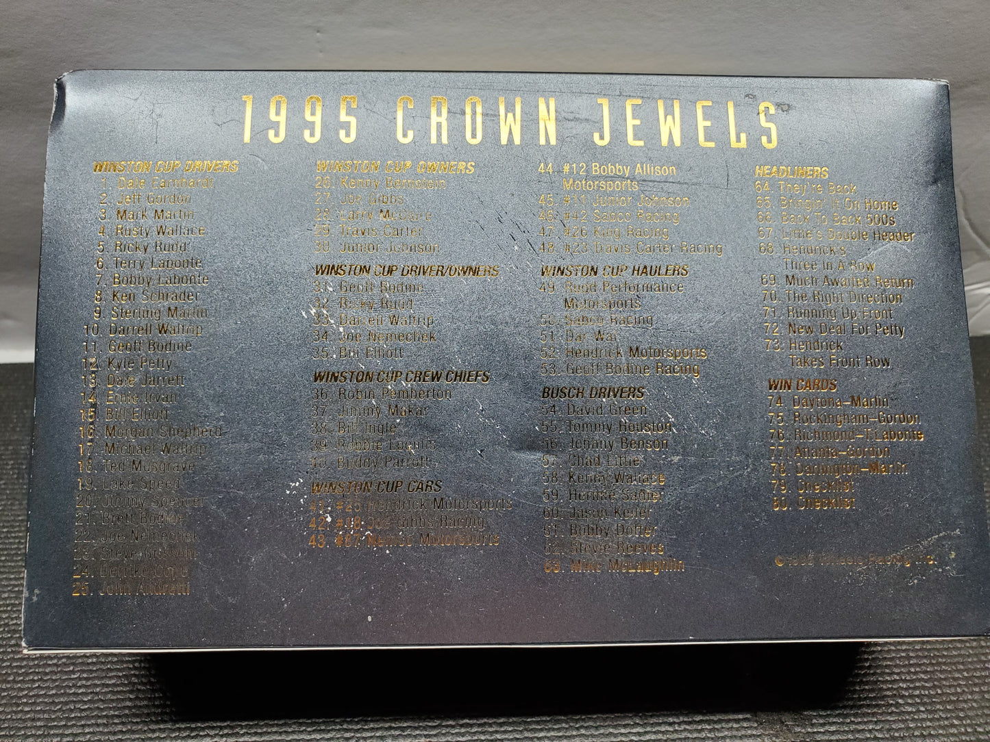 1995 Crown Jewels Wheels Race Cards