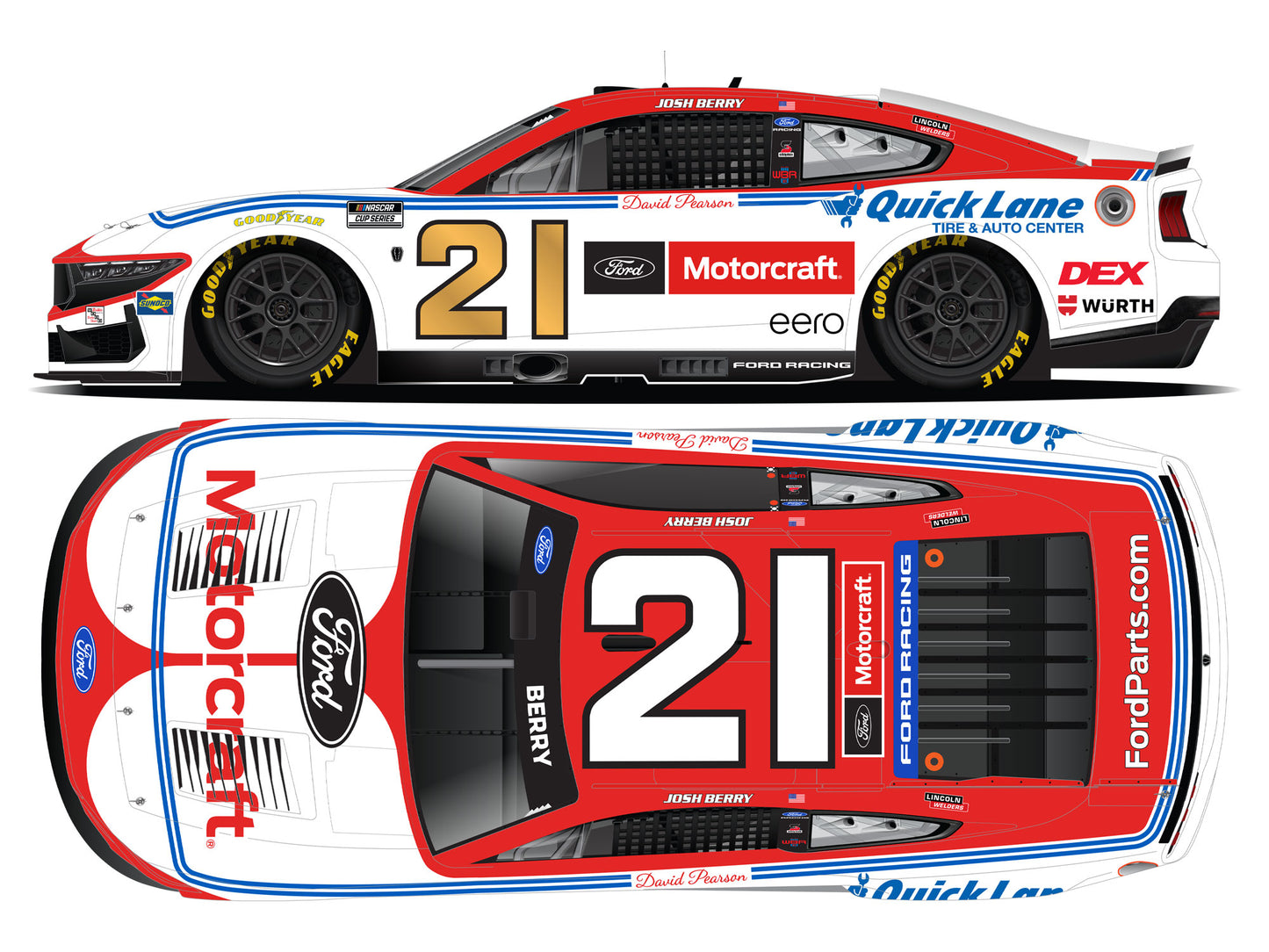 Josh Berry 2026 - #21 Motorcraft / 1976 50th Anniversary - 1:24 ELITE Diecast