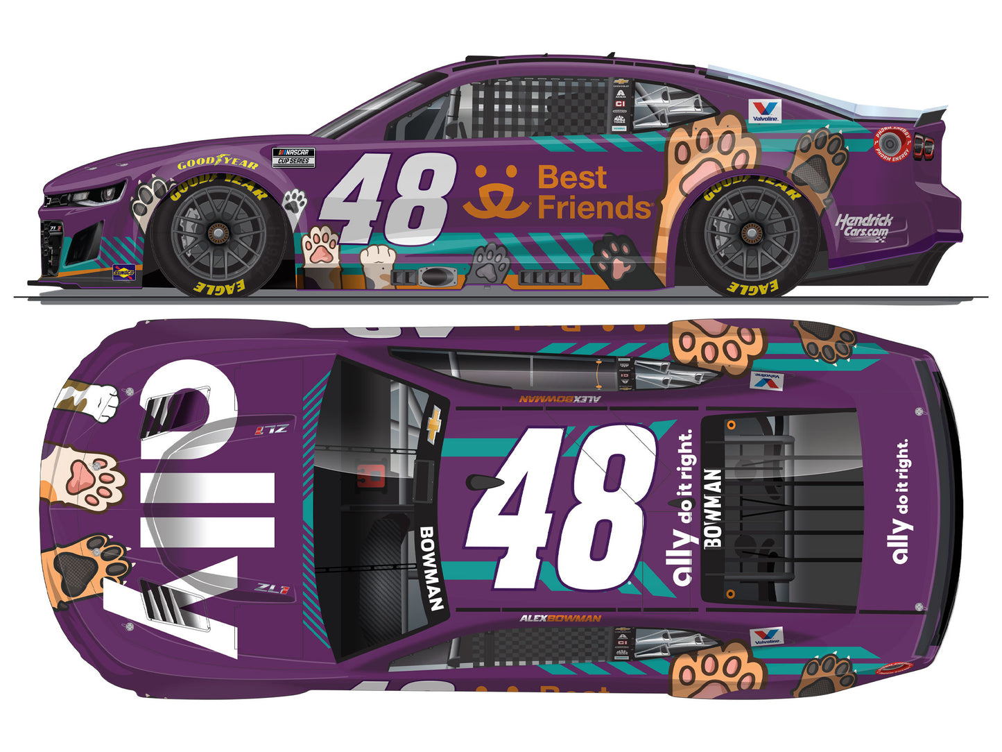 Alex Bowman 2026 - #48 Ally Best Friends - 1:24 ARC Chrome Diecast