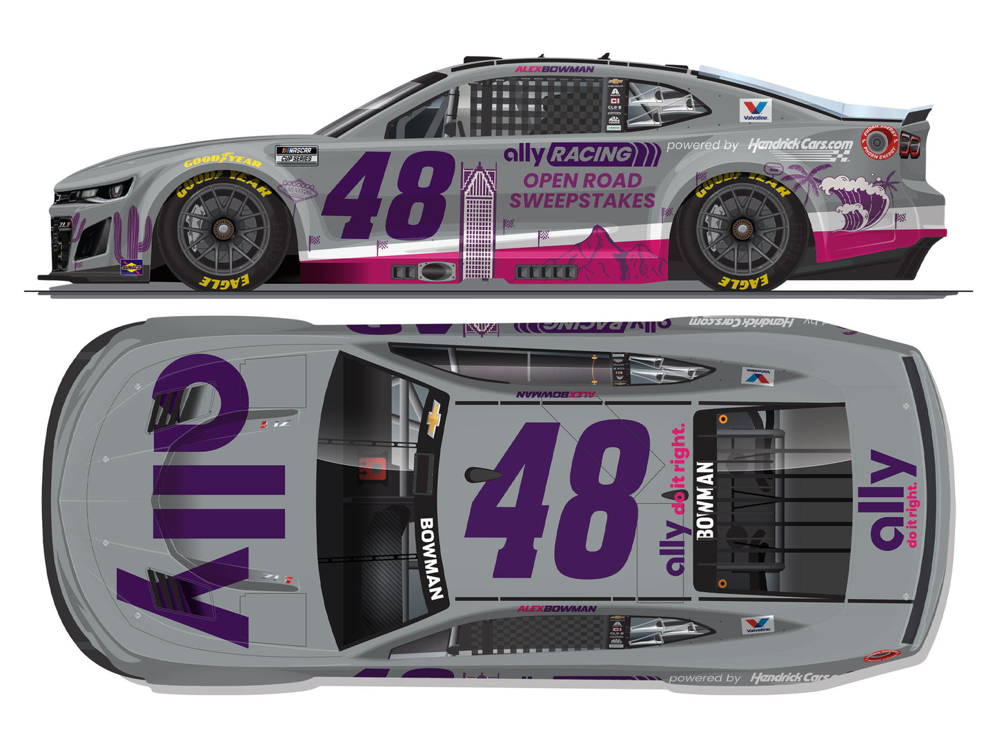 Alex Bowman 2025 - #48 Ally Open Road Sweepstakes - 1:24 ELITE Diecast