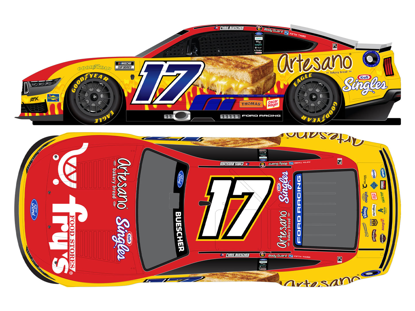 Chris Buescher 2026 - #17 Fry’s / Artesano / Kraft Singles - 1:24 ARC Diecast