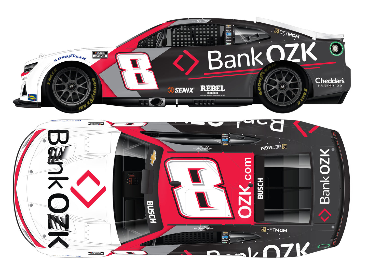 Kyle Busch 2025 - #8 Bank OZK - 1:24 ELITE Diecast