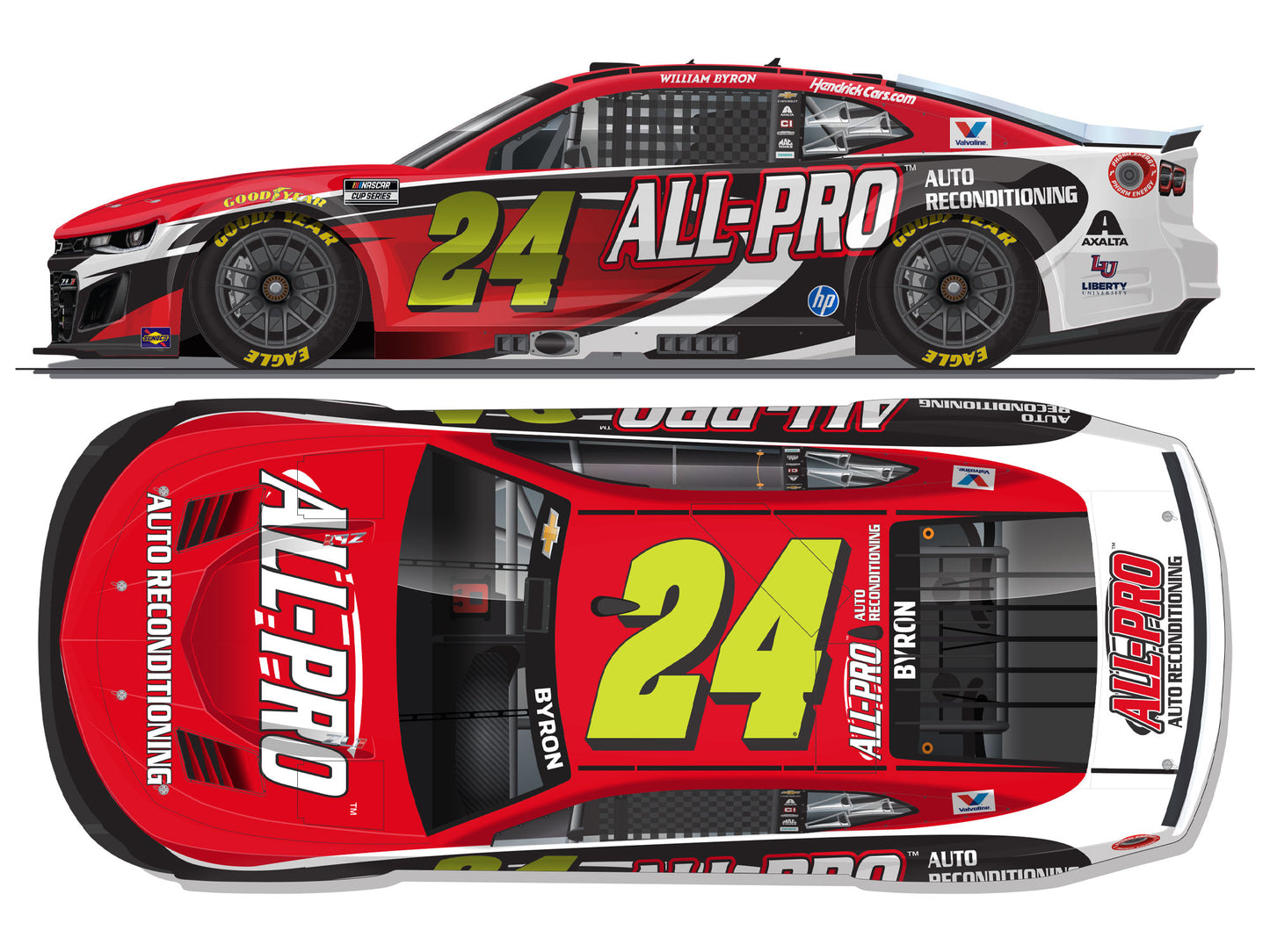 William Byron 2026 - #24 All-Pro - 1:24 ARC Chrome Diecast