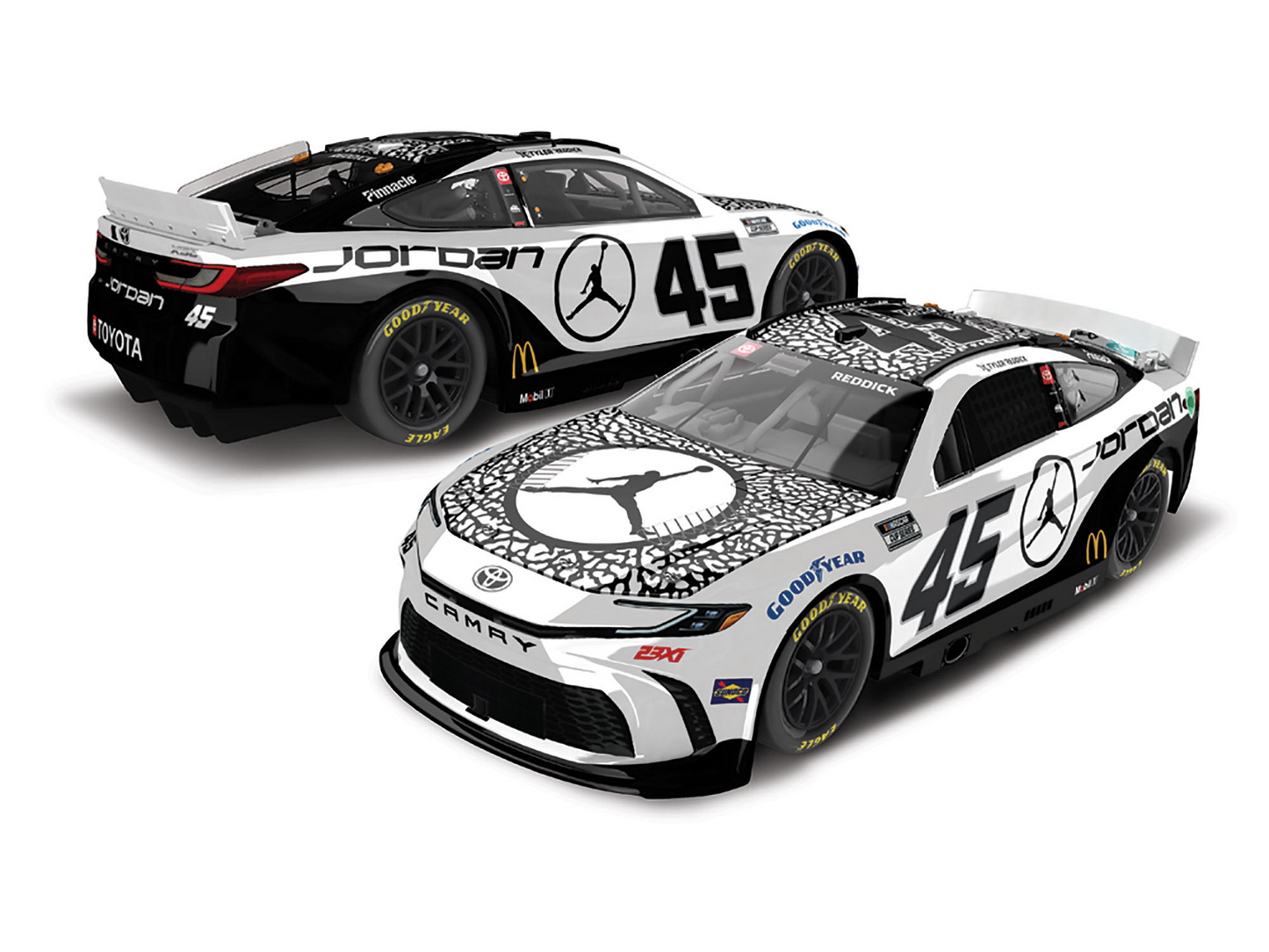 Tyler Reddick 2024 - #45 Jordan Brand White - 1:24 ARC Chrome Diecast