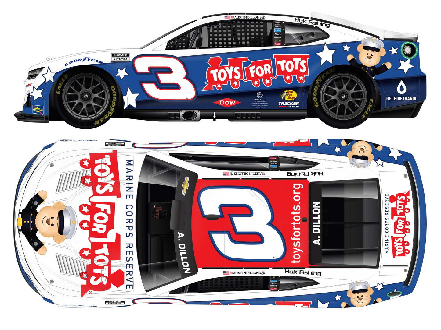 Austin Dillon 2024 - #3 Toys For Tots - 1:24 ARC Diecast