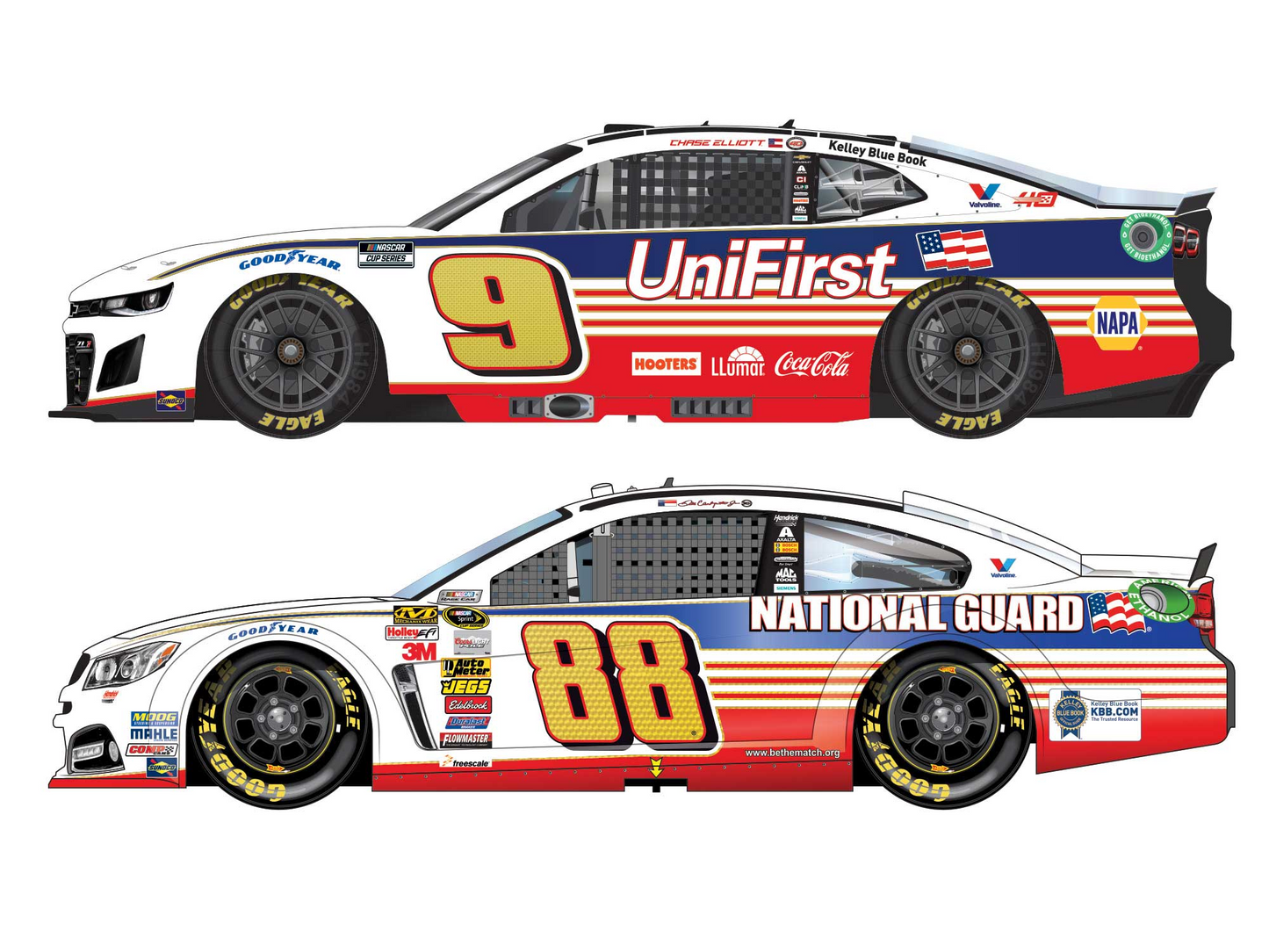 Hendricks Motorsports 2024 - Throwback (2-Pack) - 1:24 ELITE Diecast