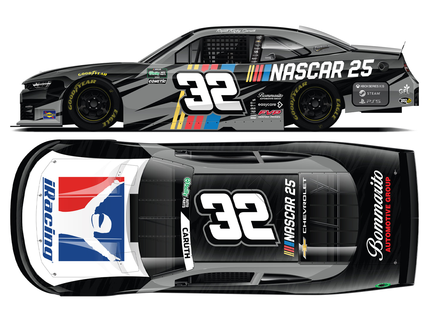 Rajah Caruth 2026 - #32 iRacing / NASCAR - 1:24 ARC Autographed Diecast