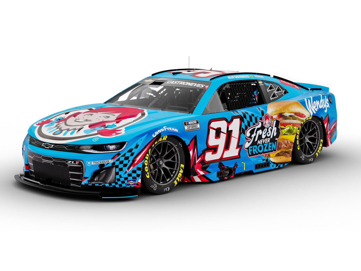 Helio Castroneves 2025 - #91 Wendy’s - 1:24 ARC Chrome Diecast