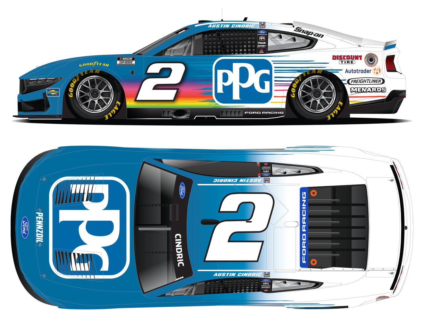 Austin Cindric 2026 - #2 PPG - 1:24 ARC Chrome Diecast