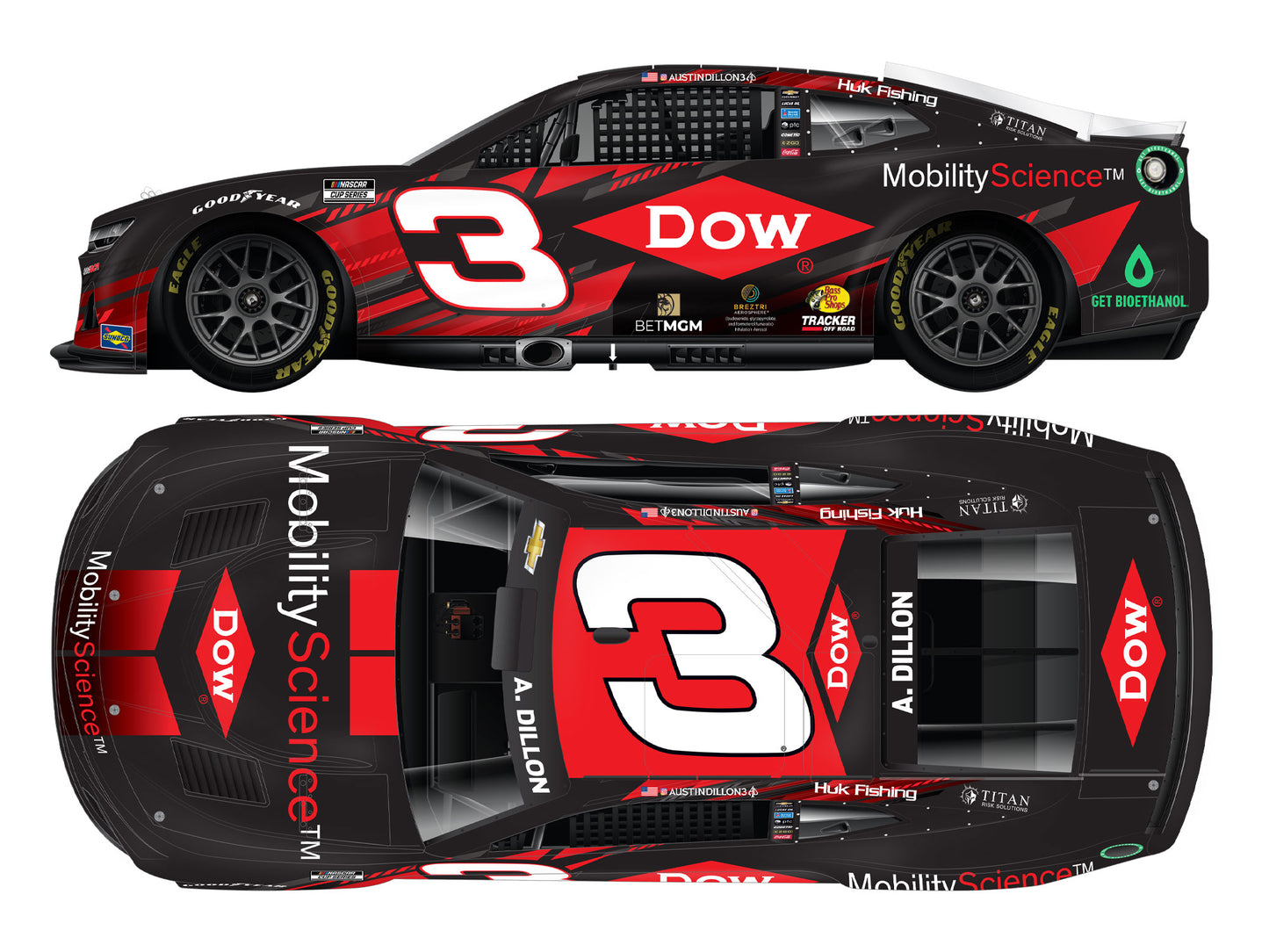 Austin Dillon 2025 - #3 Dow MobilityScience - 1:24 ARC Diecast
