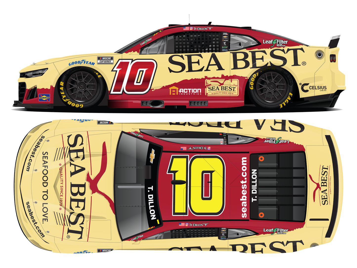 Ty Dillon 2025 - #10 Sea Best - 1:24 ARC Diecast