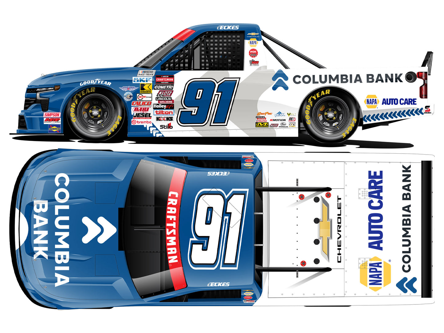 Christian Eckes 2026 - #91 Columbia Bank - 1:64 ARC Diecast
