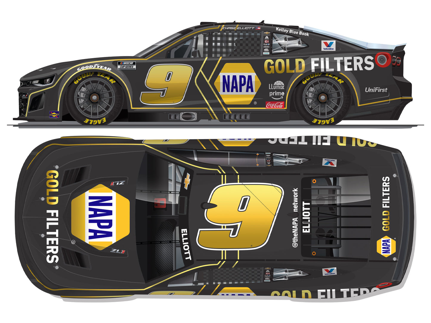 Chase Elliott 2025 - #9 NAPA Gold Filters - 1:24 ARC Diecast