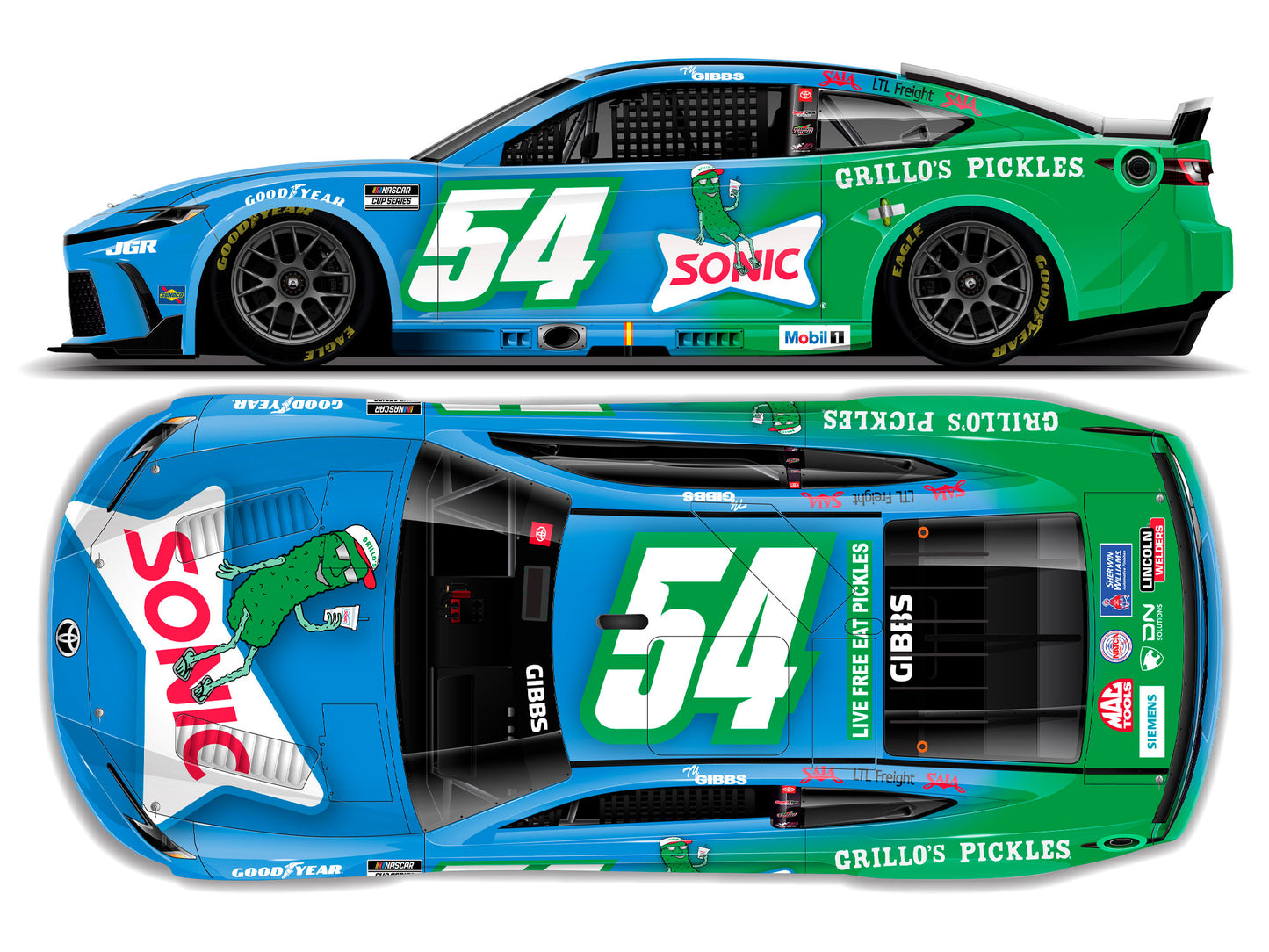 Ty Gibbs 2025 - #54 SONIC / Grillo’s Pickles - 1:64 ARC Diecast