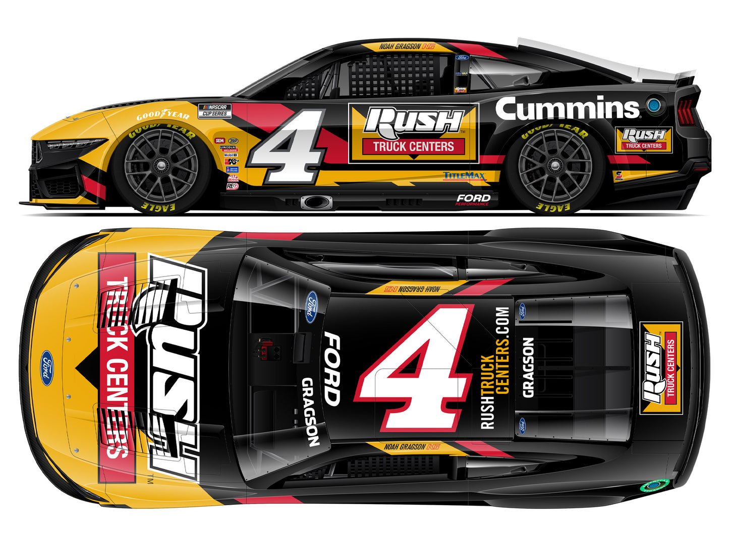 Noah Gragson 2025 - #4 Rush Truck Centers - 1:24 ELITE Diecast