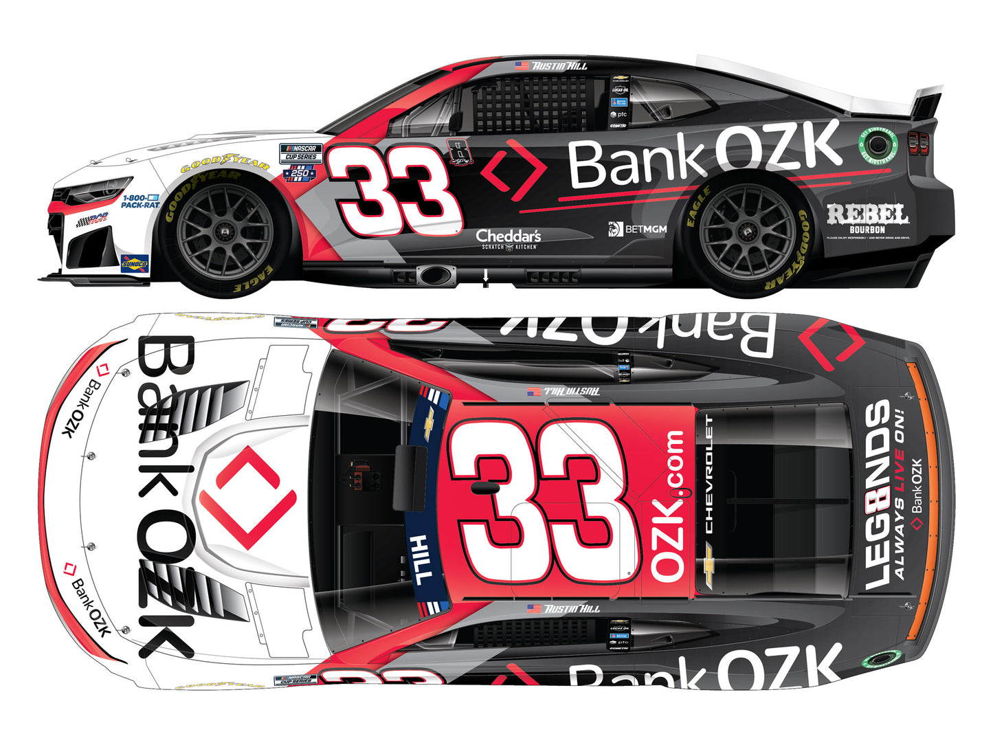 Austin Hill 2026 - #33 Bank OZK - 1:24 ARC Chrome Diecast