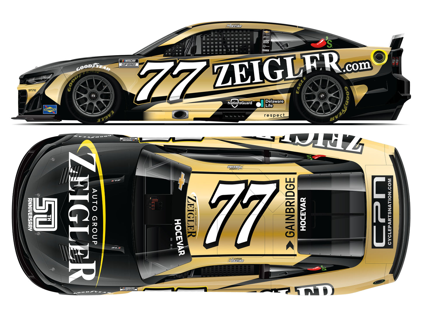 Carson Hocevar 2025 - #77 Zeigler 50th Anniversary - 1:24 ARC Diecast