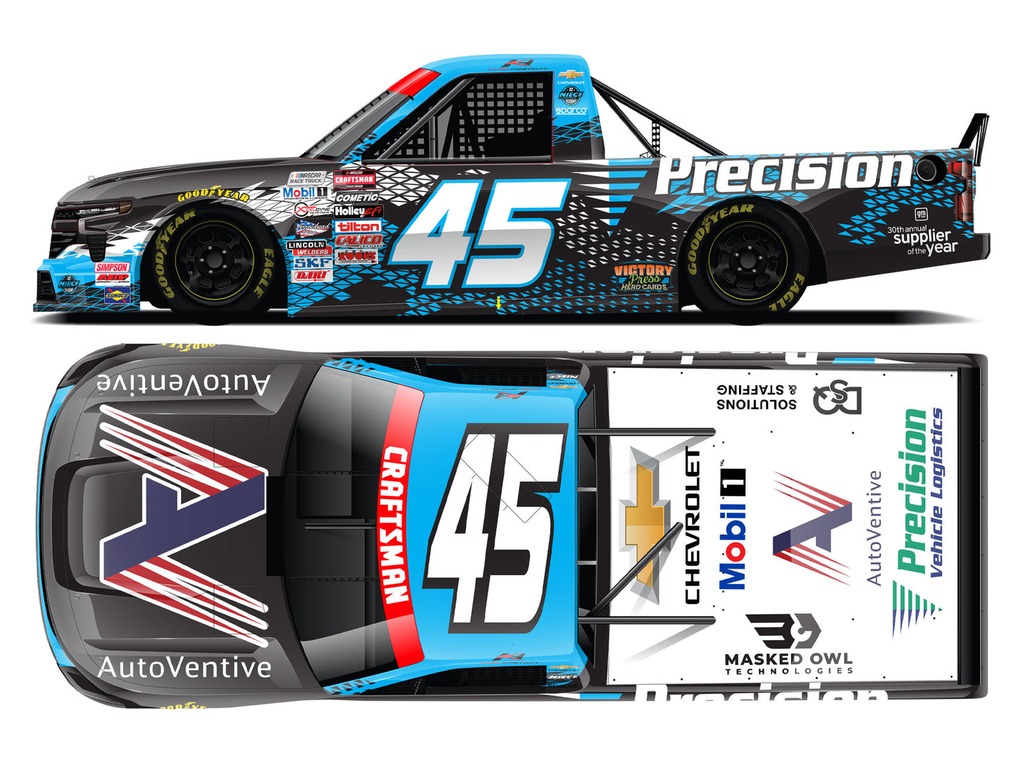 Kaden Honeycutt 2025 - #45 AutoVentive / Precision - 1:24 ARC Autographed Diecast