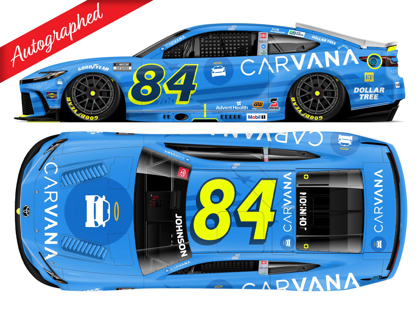 Jimmie Johnson 2025 - #84 Carvana 700th Start - 1:24 ARC Autographed Diecast