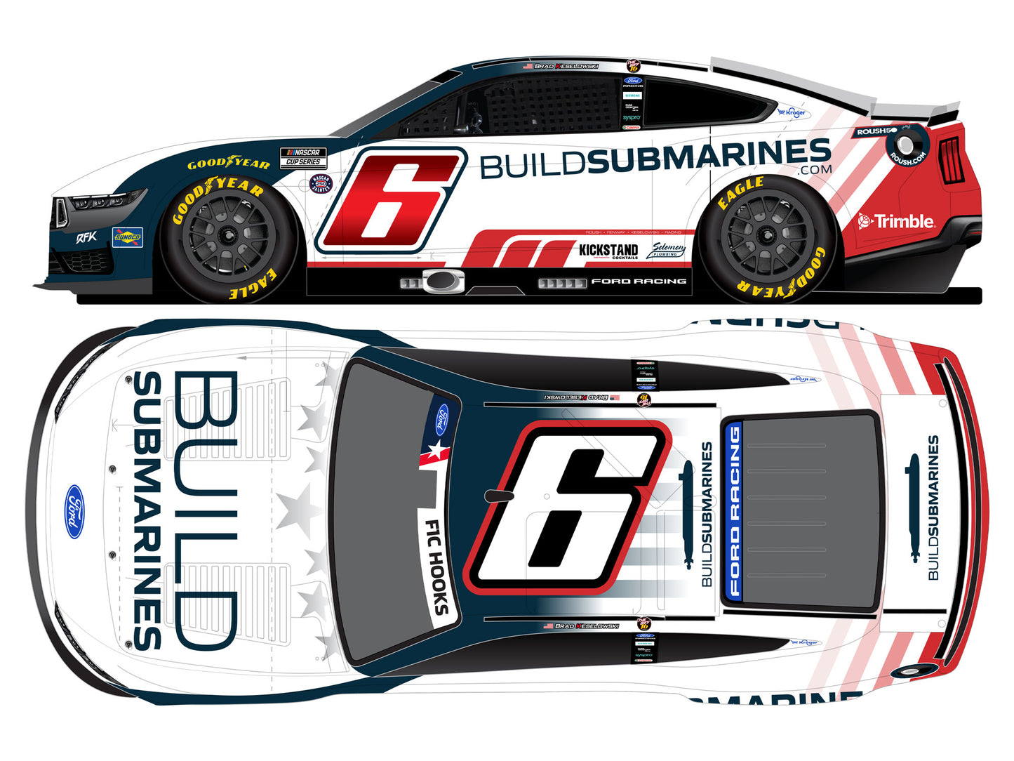 Brad Keselowski 2026 - #6 BuildSubmarines Salutes - 1:24 ELITE Diecast