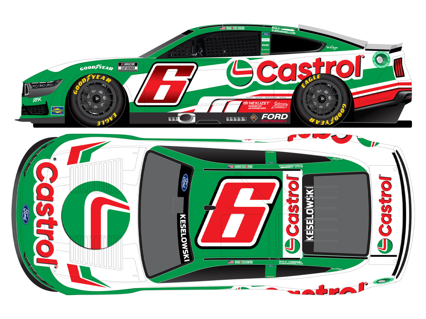Brad Keselowski 2025 - #6 Castrol - 1:24 ELITE Diecast