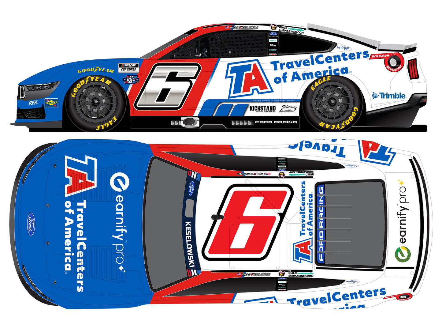 Brad Keselowski 2026 - #6 TravelCenters of America - 1:24 ELITE Diecast