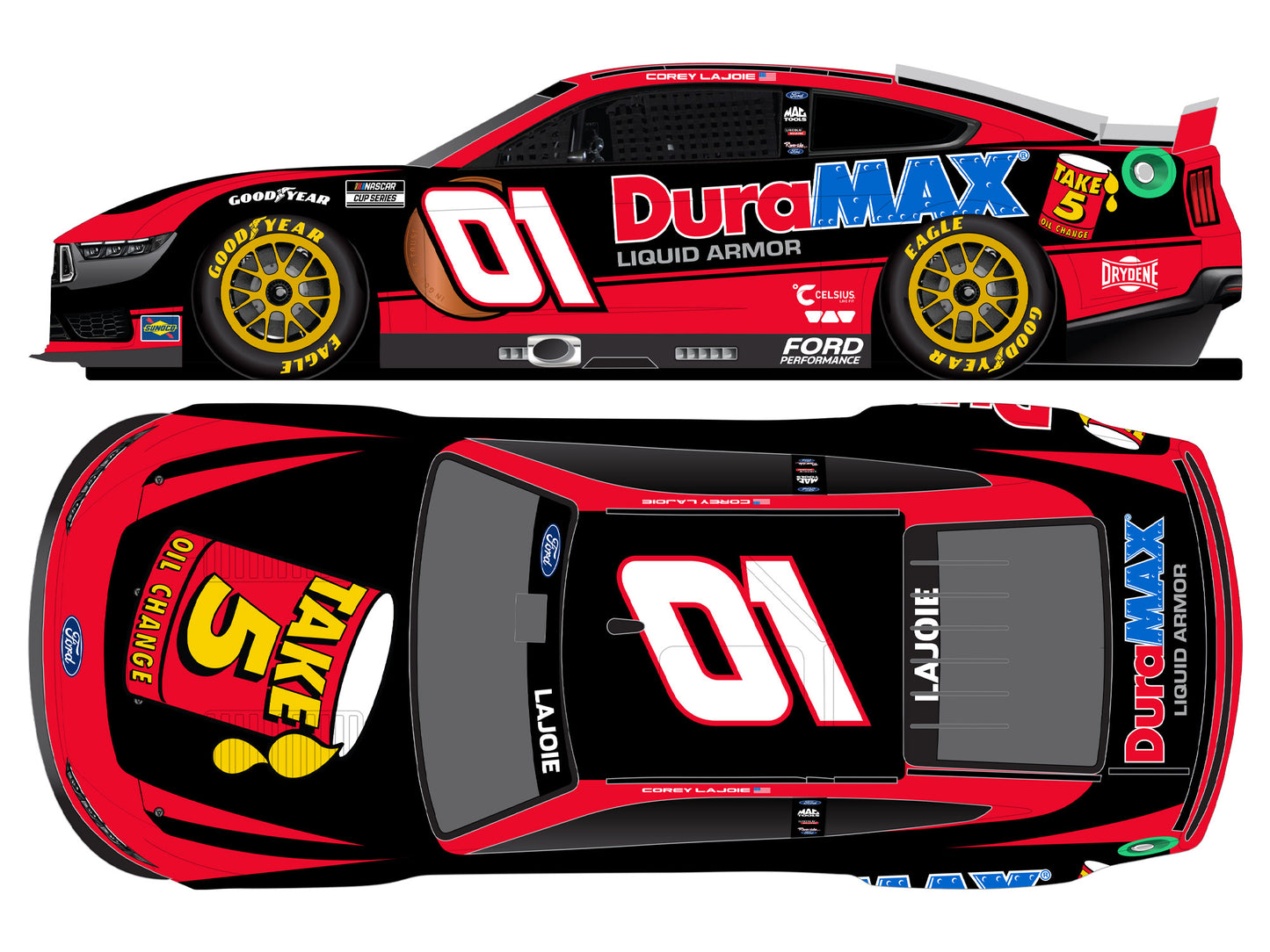 Corey LaJoie 2025 - #01 Take 5 Oil Change / DuraMAX - 1:24 ARC Chrome Diecast