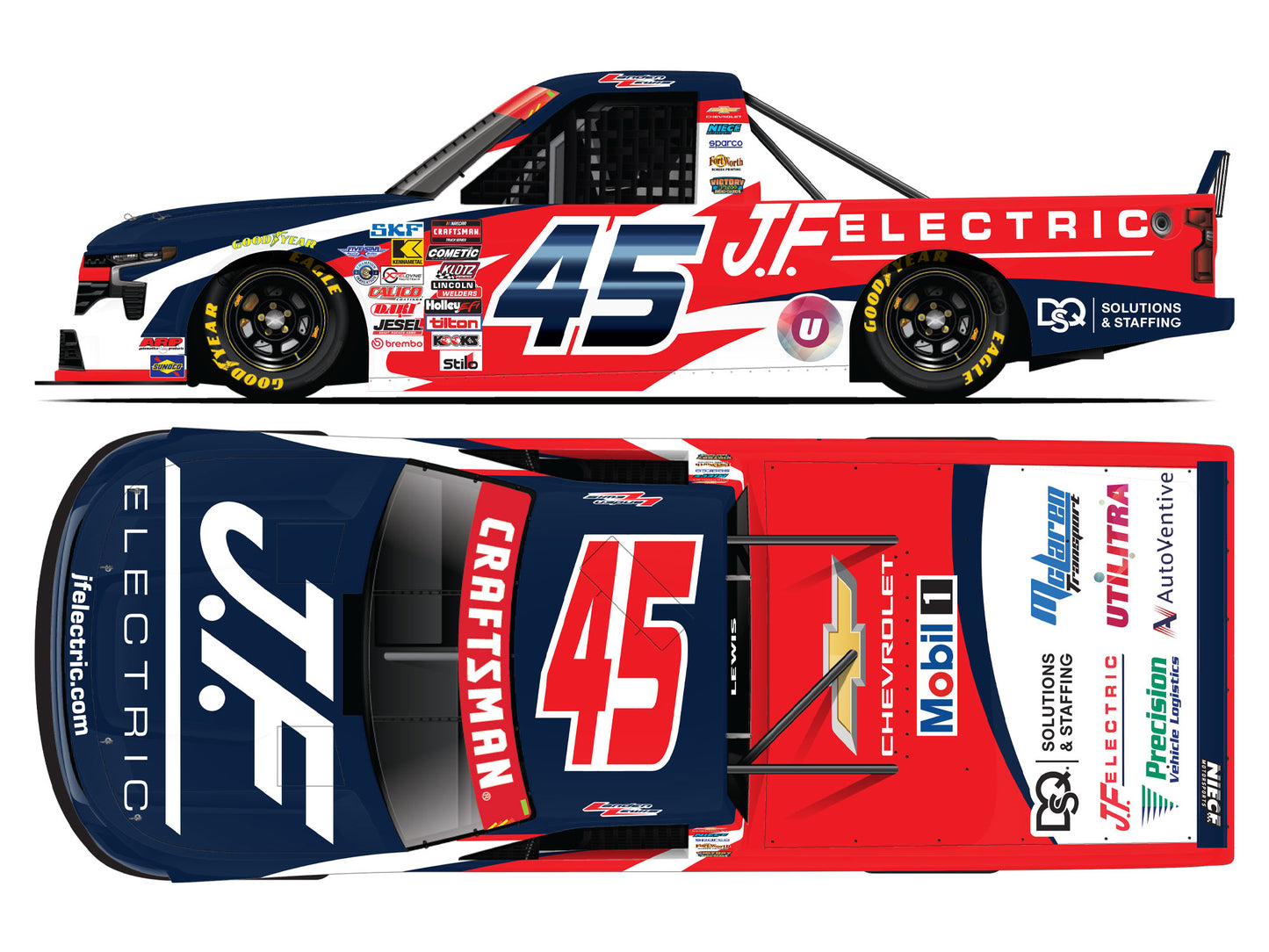 Landen Lewis 2026 - #45 J.F. Electric - 1:64 ARC Diecast