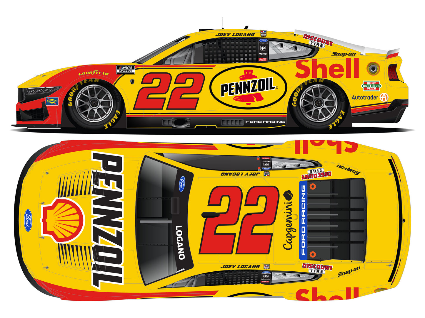Joey Logano 2026 - #22 Shell-Pennzoil - 1:24 ELITE Diecast