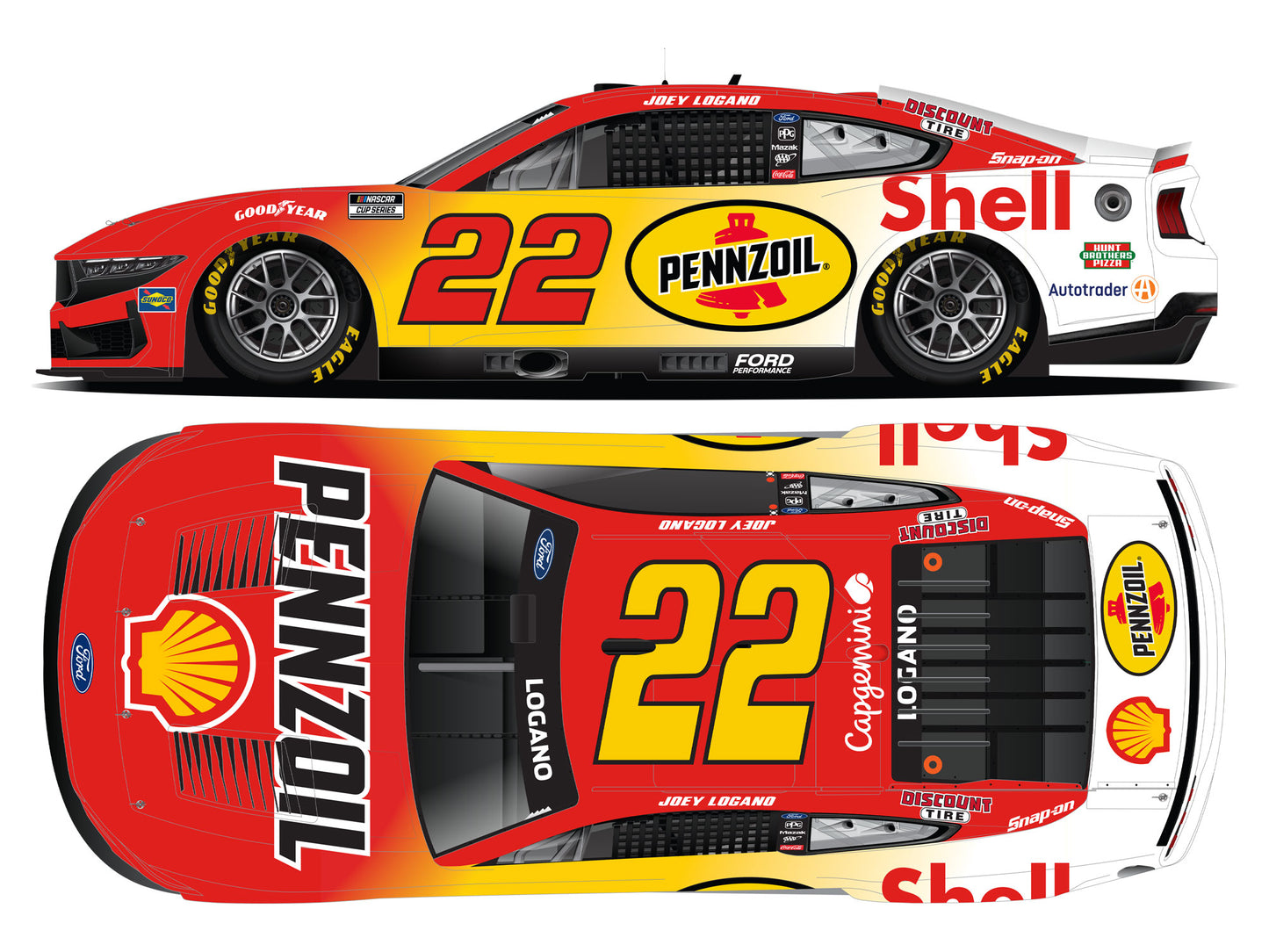 Joey Logano 2025 - #22 Shell-Pennzoil Special - 1:24 ELITE Diecast