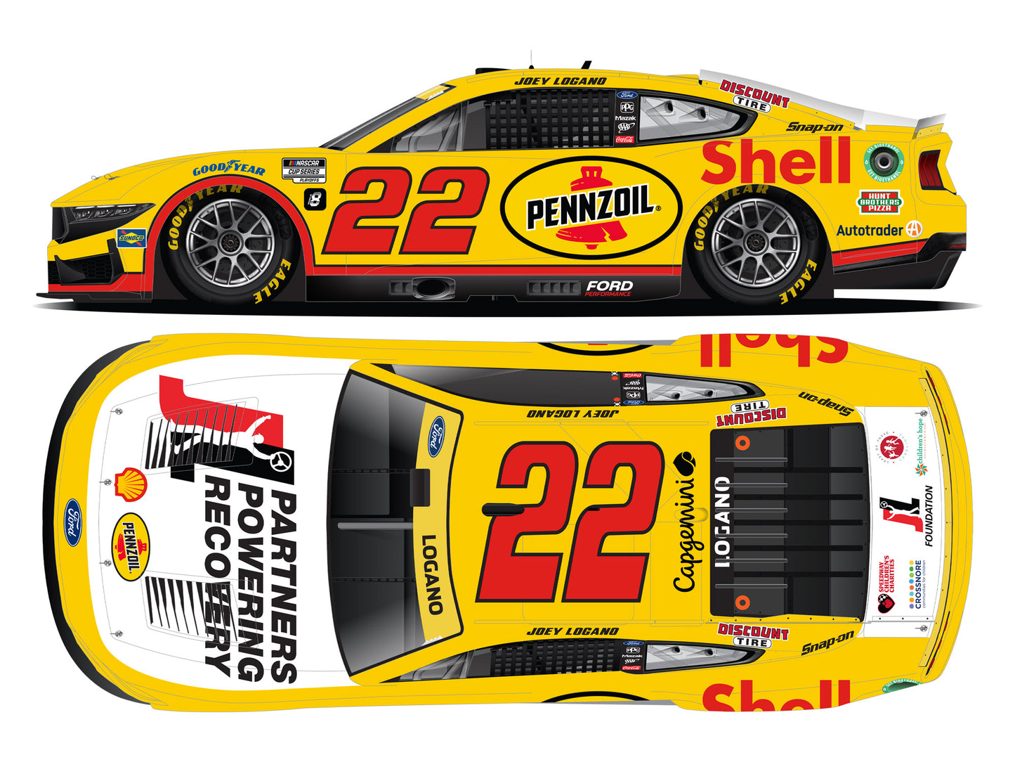 Joey Logano 2024 - #22 Shell-Pennzoil / Joey Logano Foundation - 1:24 ARC Diecast