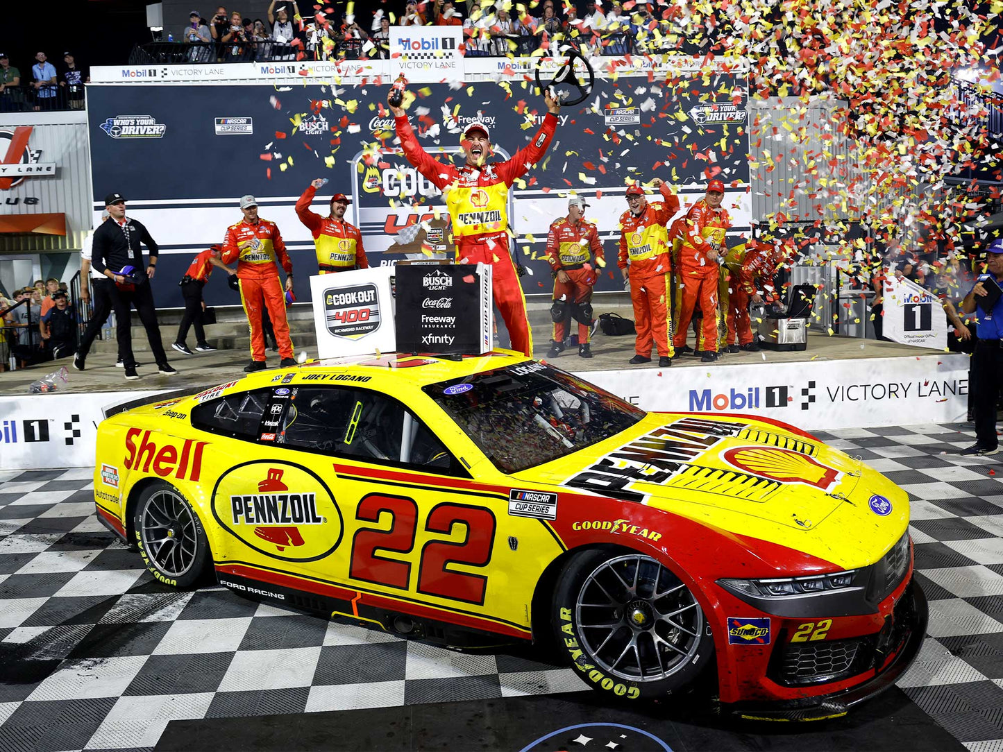 Joey Logano 2026 - #22 Shell-Pennzoil (Richmond Raced Win) - 1:24 ELITE Diecast