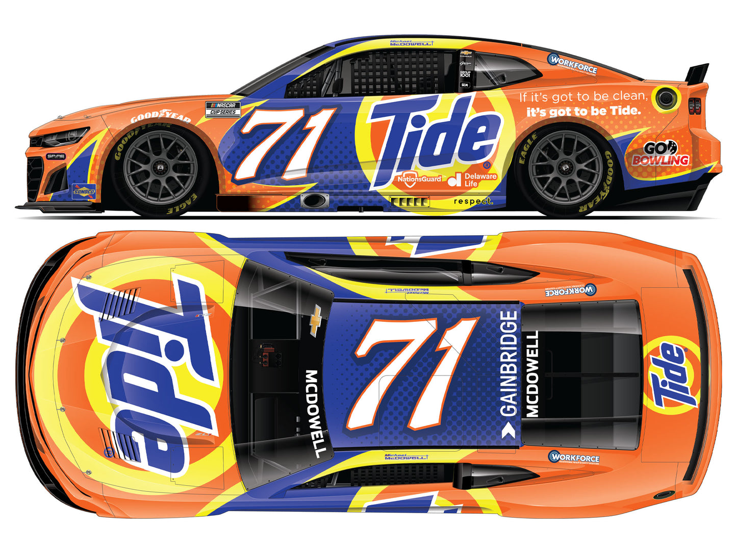 Michael McDowell 2025 - #71 Tide - 1:64 ARC Diecast