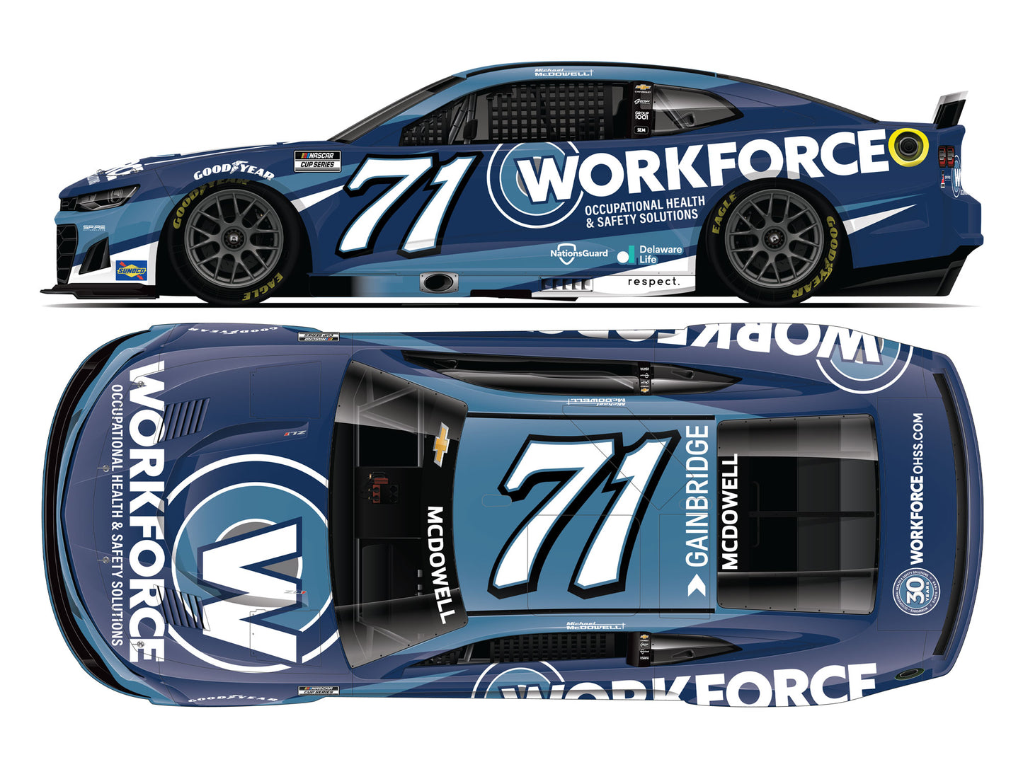 Michael McDowell 2025 - #71 Workforce - 1:24 ARC Diecast