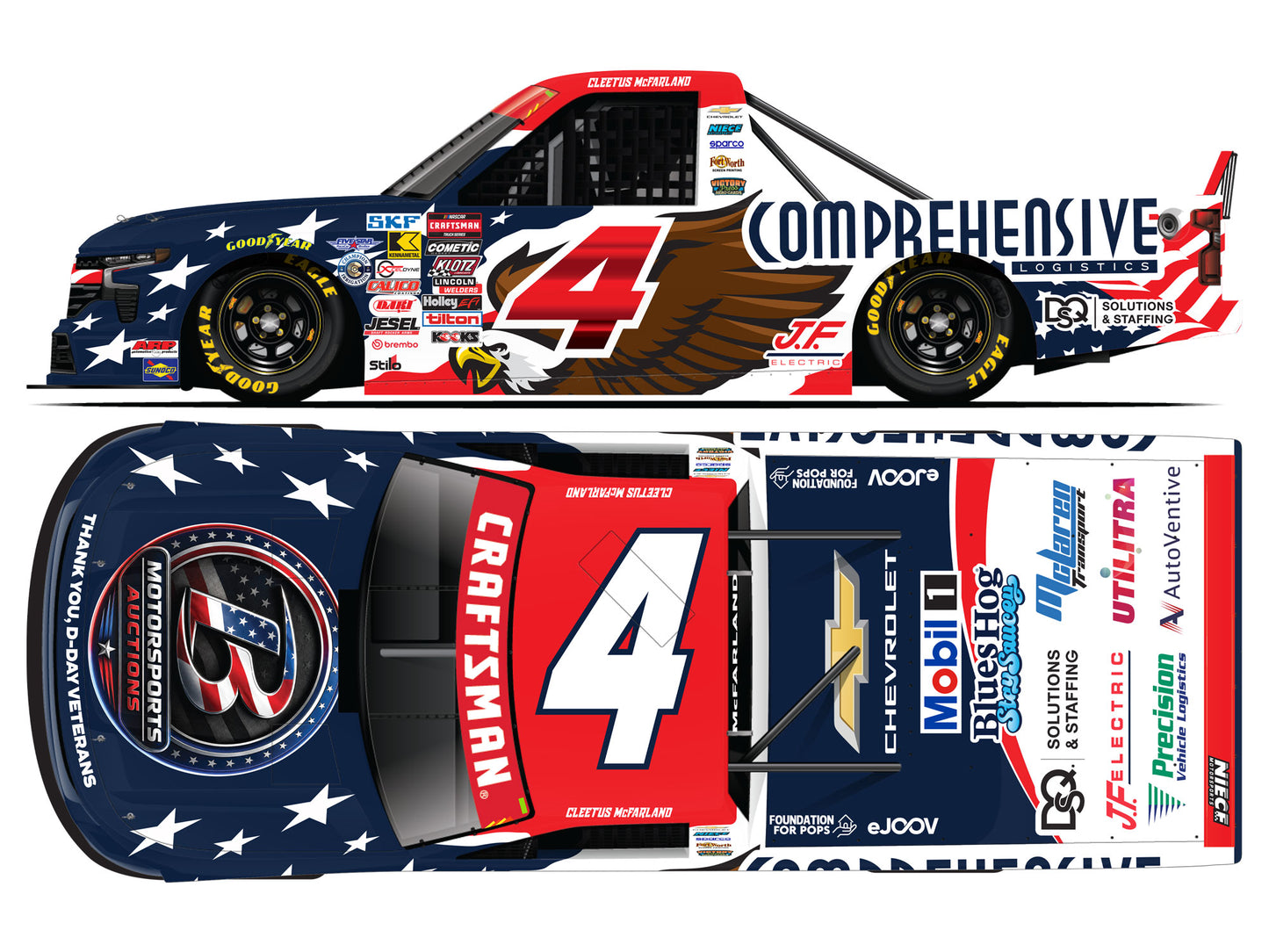 Cleetus McFarland 2026 - #4 Circle B Motorsports Auctions / Comprehensive Logistics - 1:64 ARC Diecast