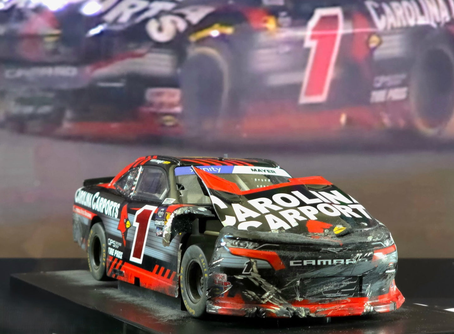 MrMuffin Racing Custom Wrecked 2024 Sam Mayer Caroline Carports Diecast - MRMRC-003