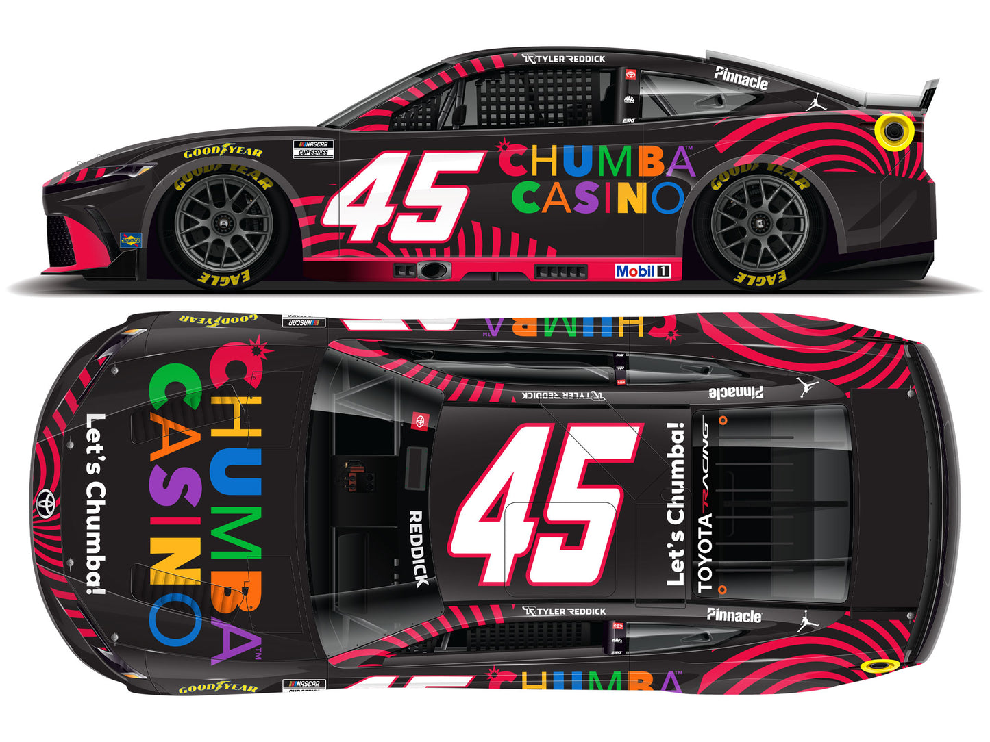 Tyler Reddick 2026 - #45 Chumba Casino - 1:24 ELITE Diecast