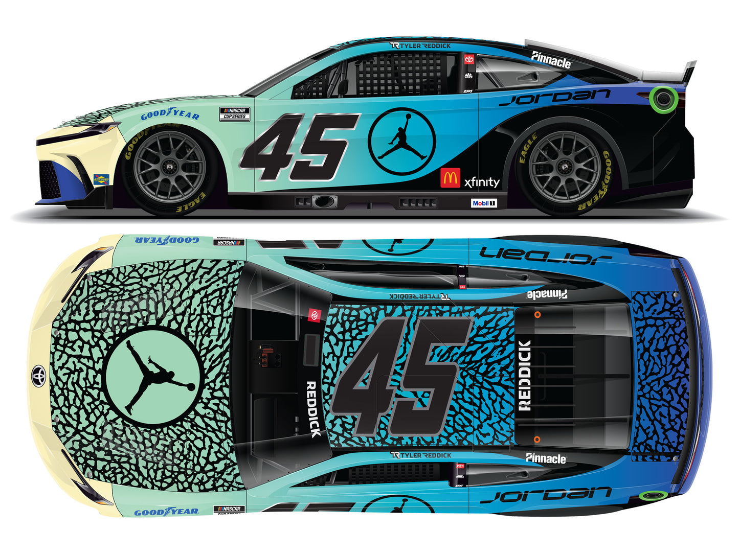 Tyler Reddick 2025 - #45 Jordan Brand Jumpman - 1:24 ARC Diecast