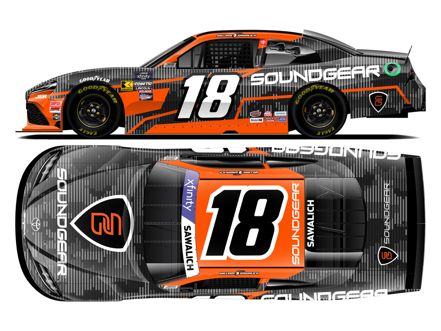 William Sawalich 2025 - #18 Soundgear - 1:24 ARC Diecast