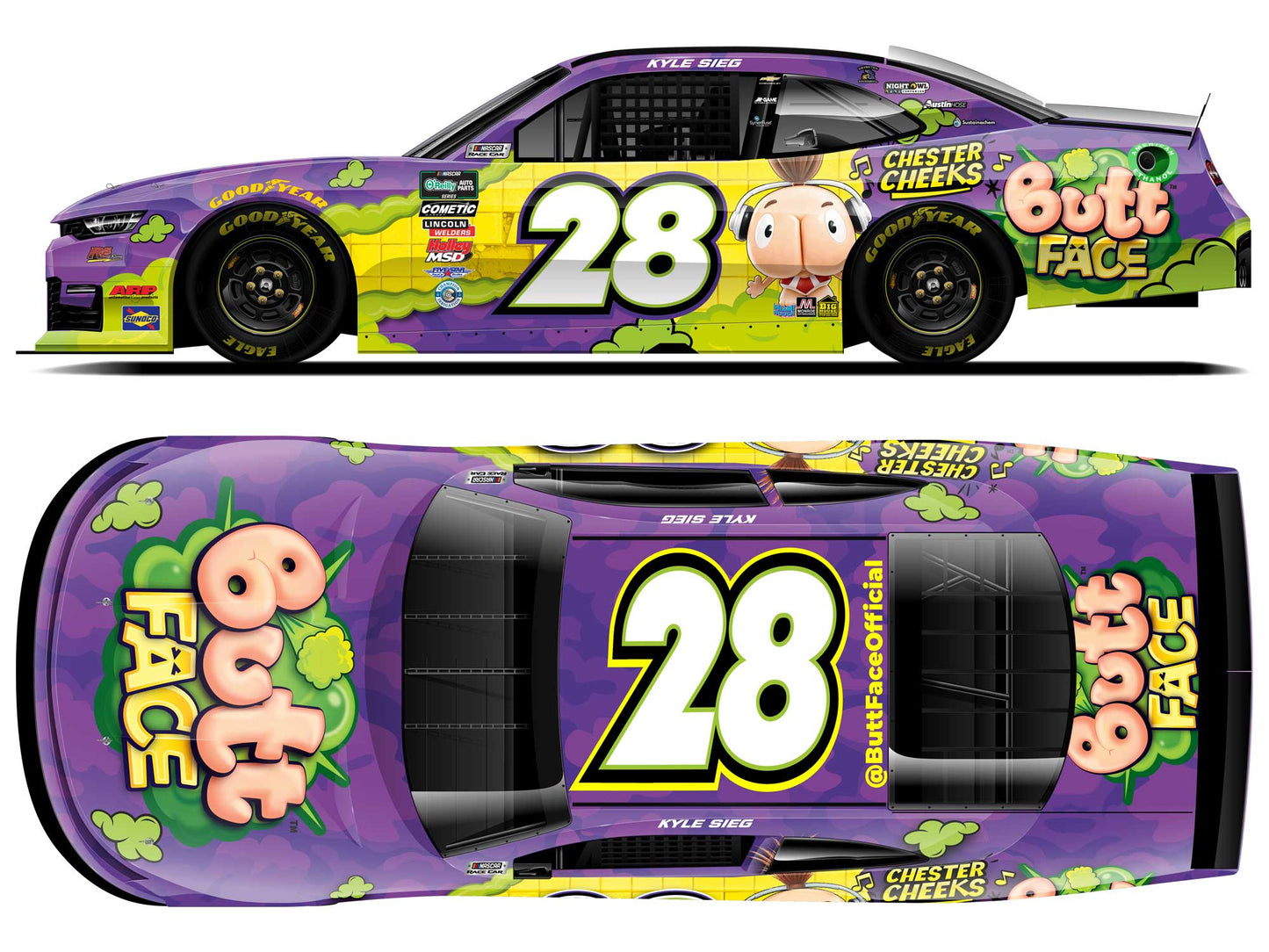 Kyle Sieg 2026 - #28 Butt Face - 1:24 ARC Diecast