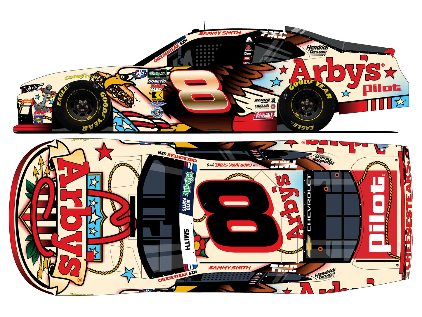 Sammy Smith 2026 - #8 Arby’s Patriotic - 1:24 ARC Diecast