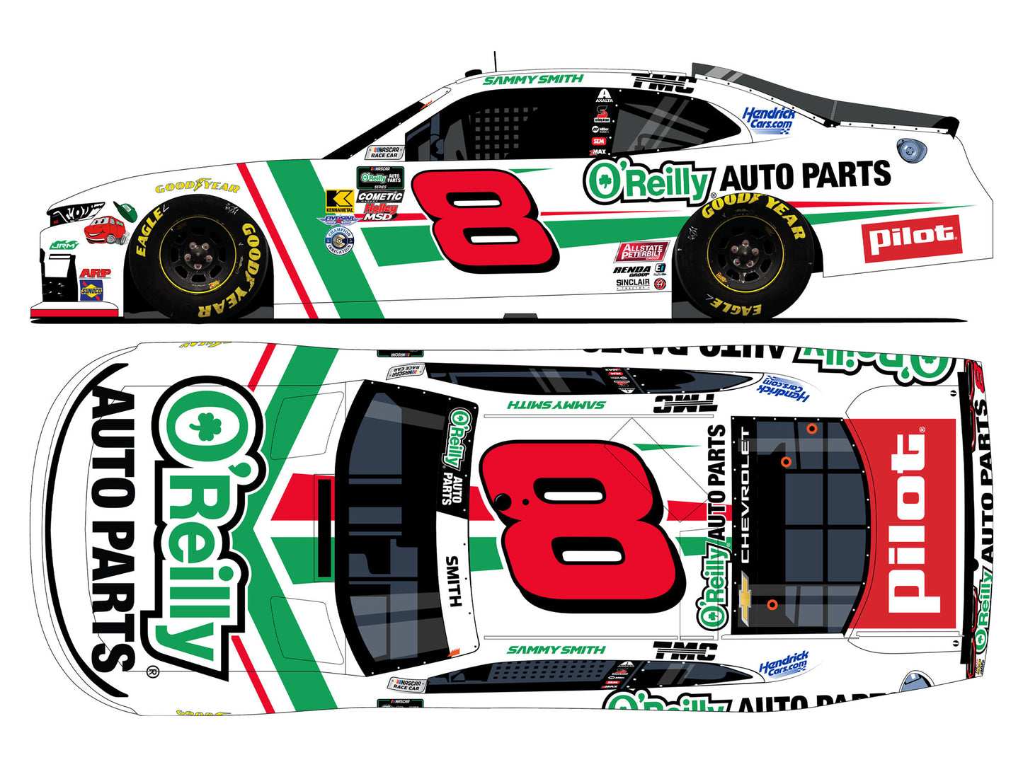 Sammy Smith 2026 - #8 O’Reilly Auto Parts - 1:24 ARC Chrome Diecast