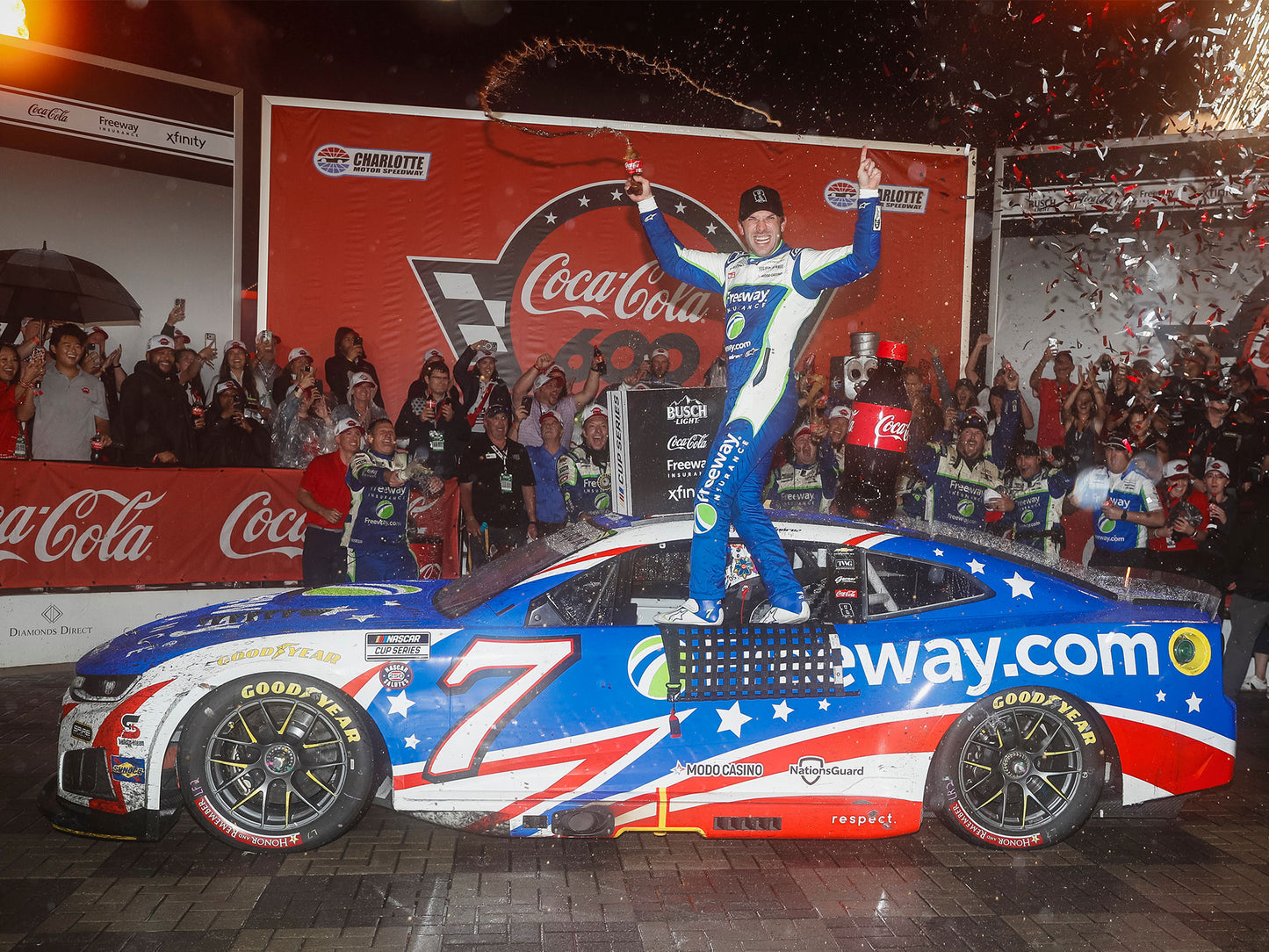 Daniel Suárez 2026 - #7 Freeway Insurance (Charlotte Raced Win) - 1:24 ARC Chrome Diecast