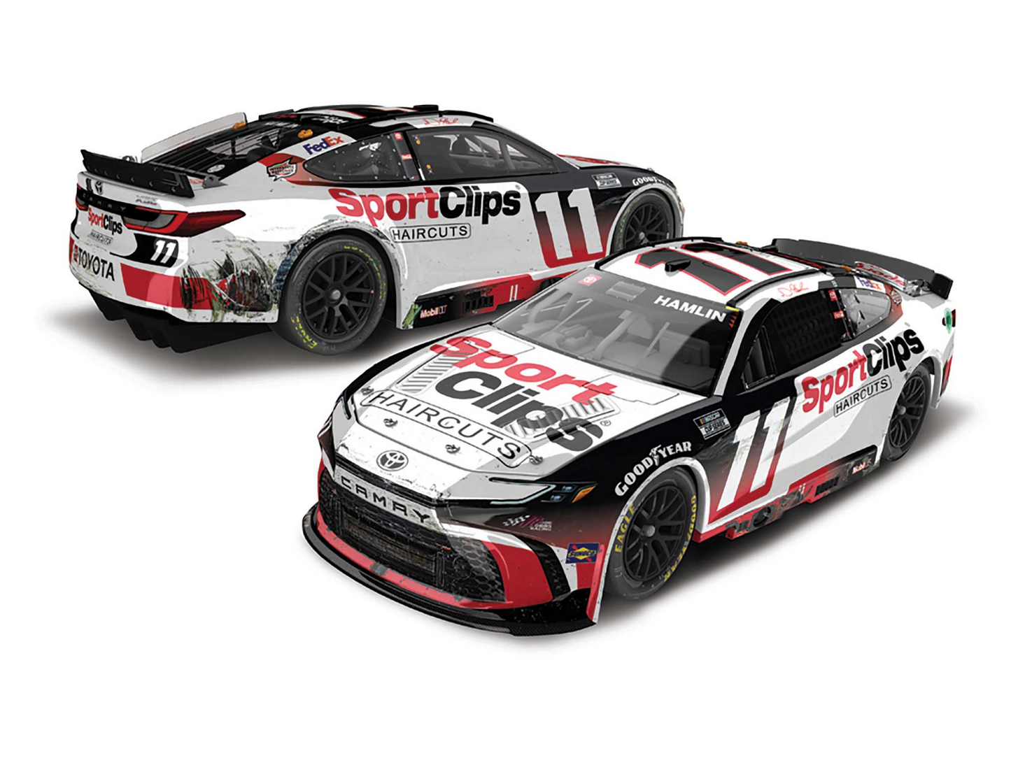 Denny Hamlin 2024 - #11 Sport Clips (Los Angeles Raced Win) - 1:24 ELITE Diecast