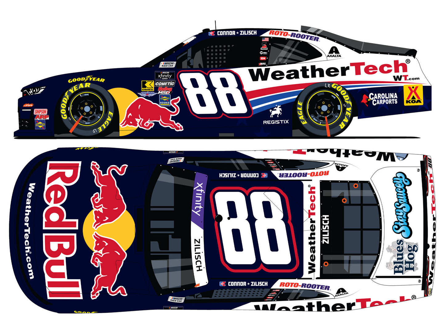 Connor Zilisch 2025 - #88 WeatherTech / Red Bull - 1:24 ARC Chrome Diecast