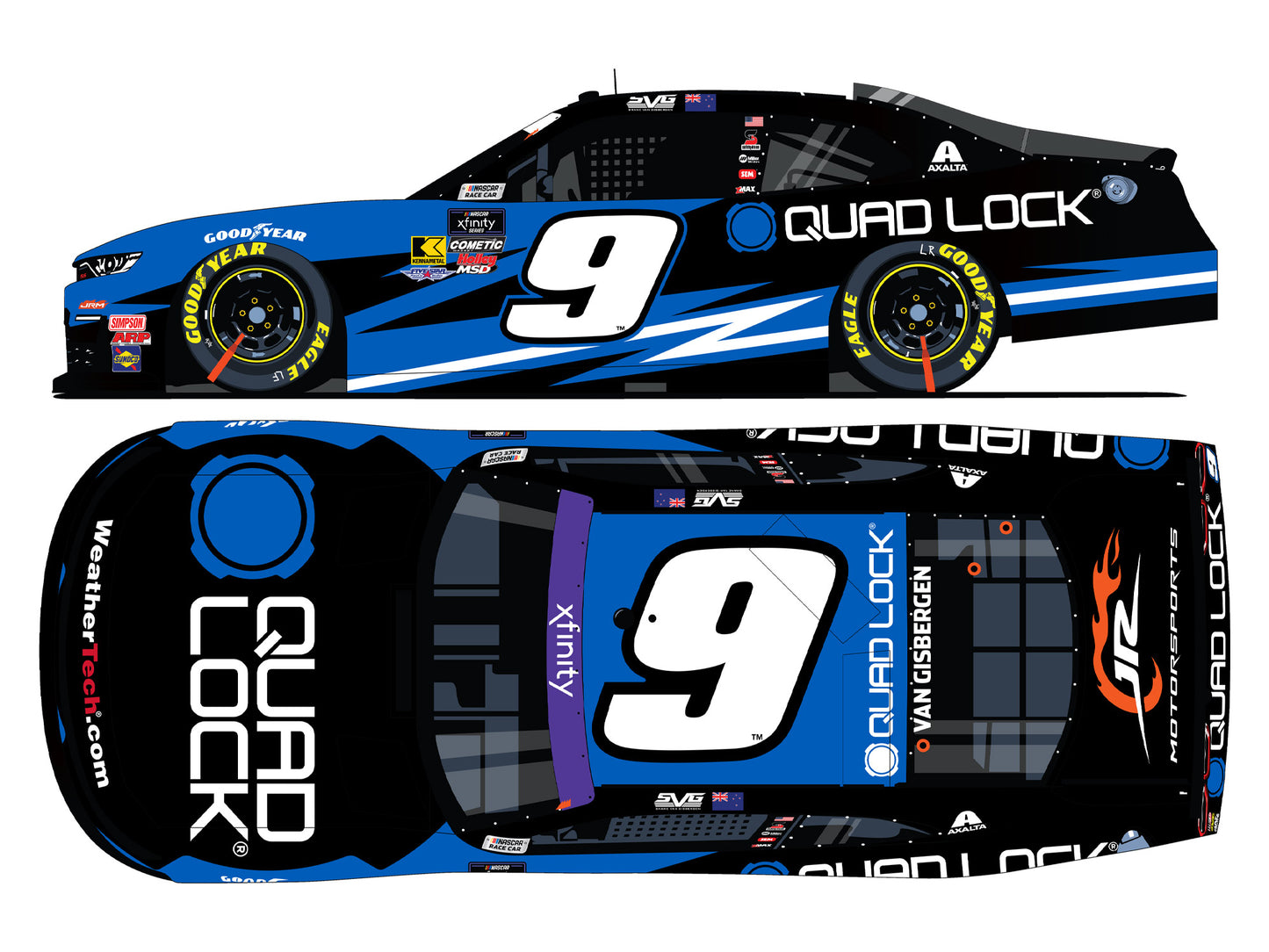 Shane van Gisbergen 2025 - #9 Quad Lock - 1:24 ARC Autographed Diecast