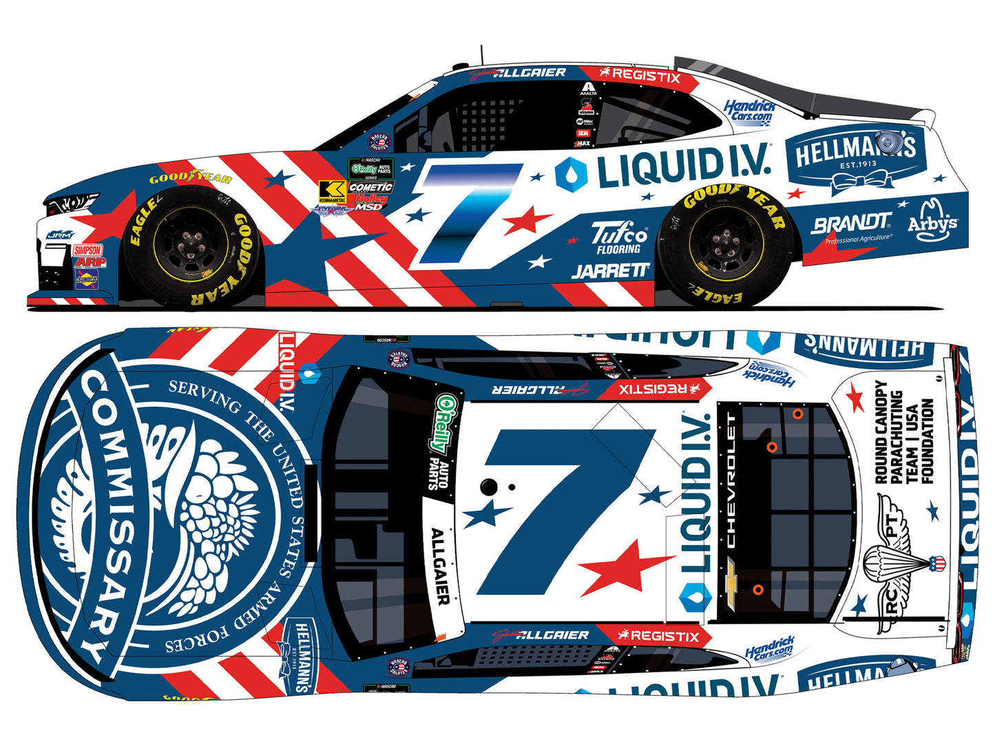Justin Allgaier 2026 - #7 Hellmann’s / Liquid I.V. DeCA  - 1:24 ARC Diecast