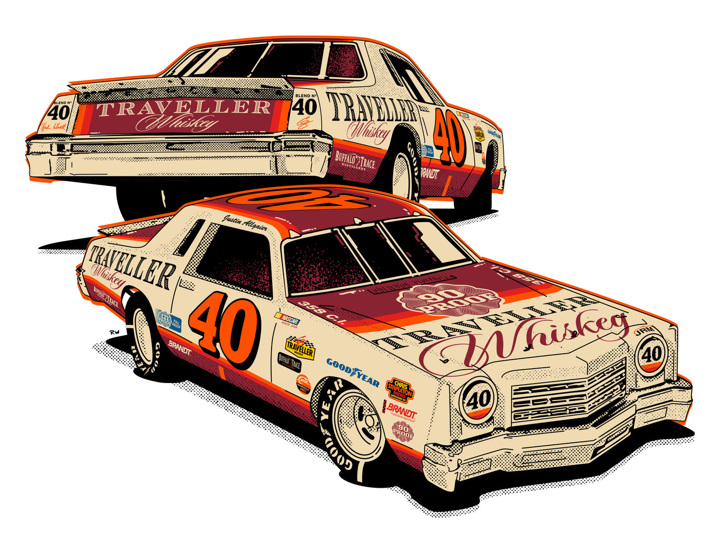 Justin Allgaier 1978 - #40 Traveller Whiskey - 1:24 ARC Diecast