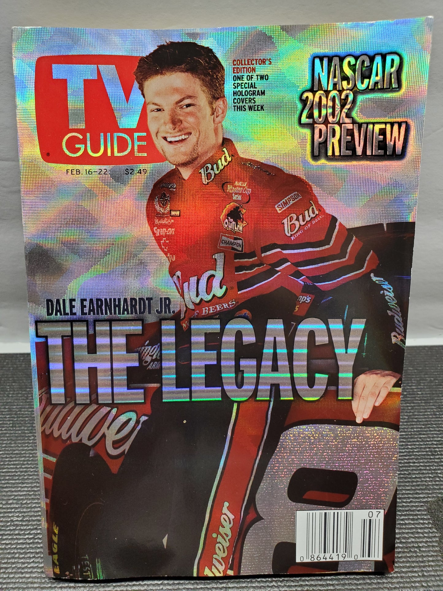 Dale Jr Hologram Cover of TV Guide Feb 16-22 2002